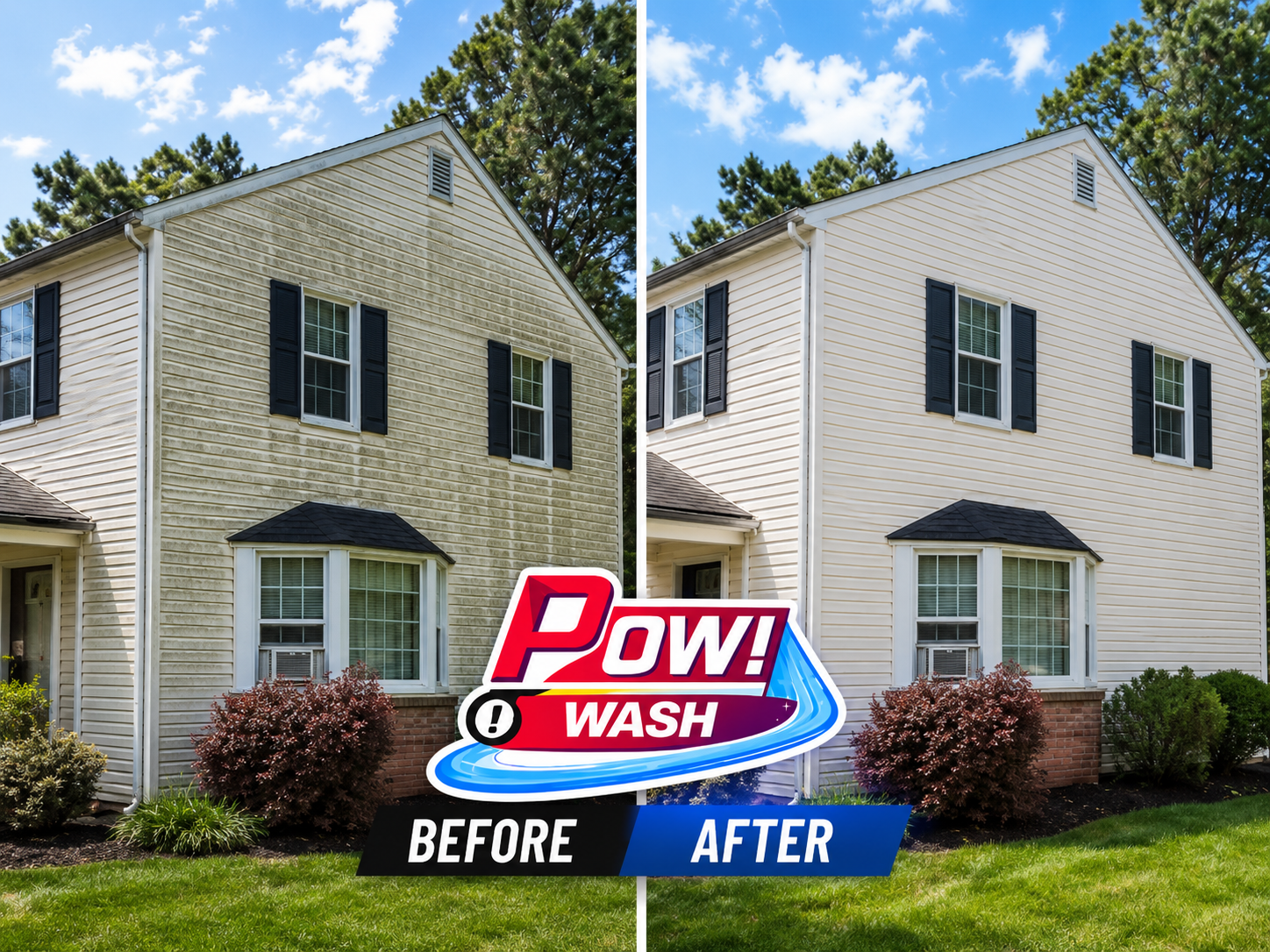 Recently soft washed house
